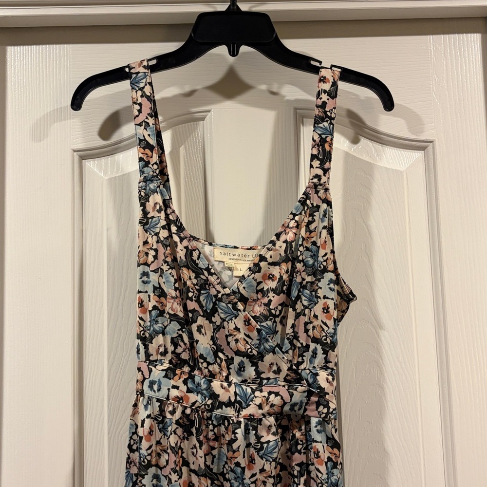 Saltwater Luxe Floral Sleeveless Maxi Dress like new L - Picture 2 of 9
